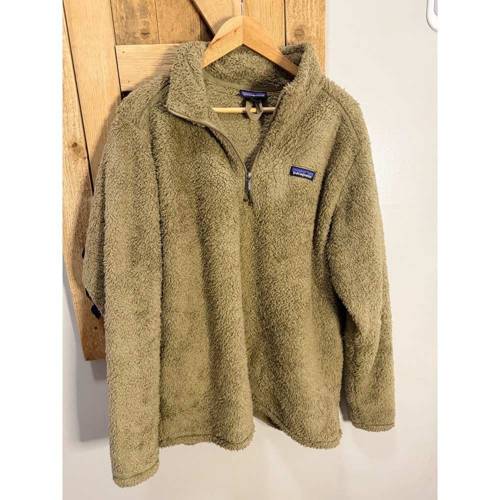 Patagonia Mens Los Gatos Quarter Zip Fleece Pullover Khaki Tan XL 25890